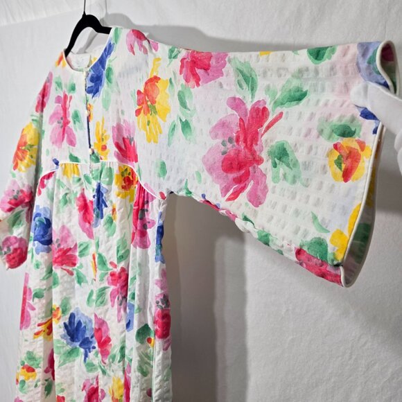 USA Vintage 70's Cottagecore Multicolor Floral Maxi Dress by MISS ELAINE Size XL - Picture 6 of 17